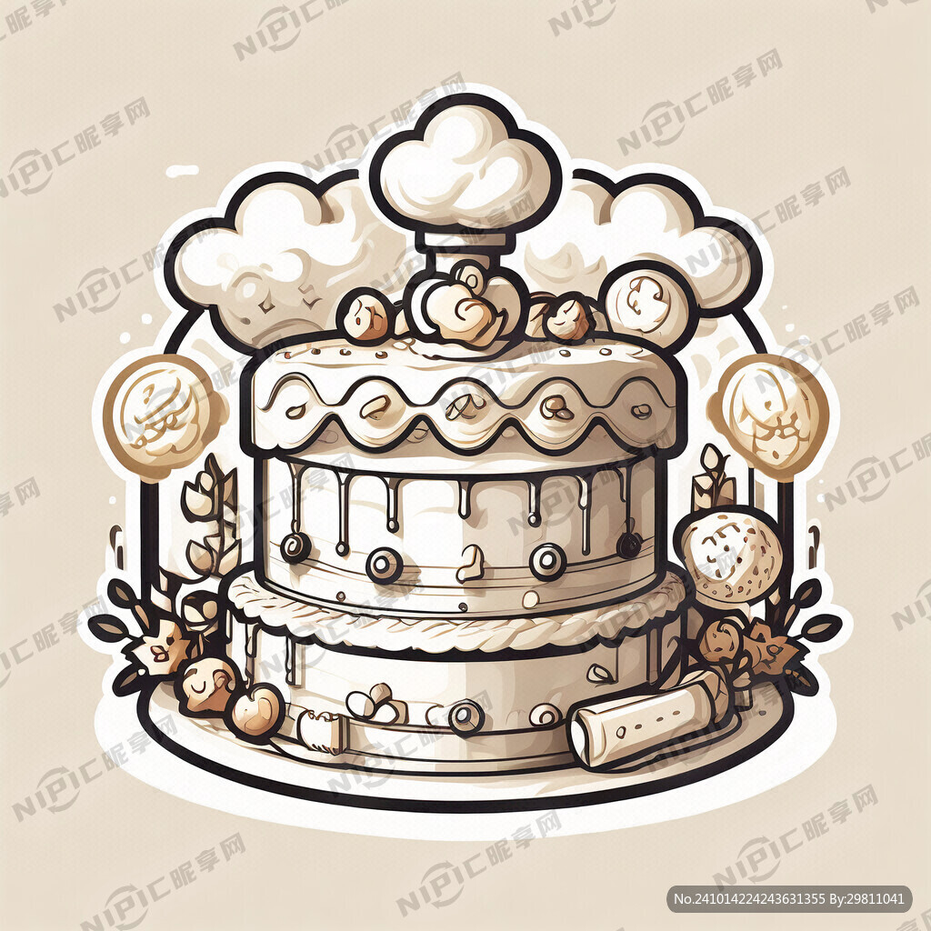 烘焙蛋糕房图标  白金配色