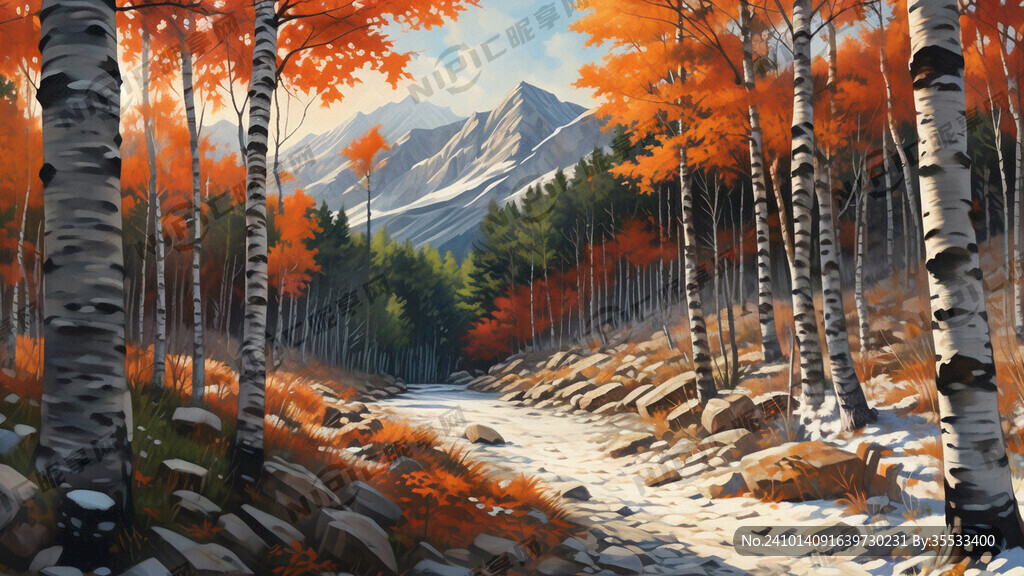 长白山桦树林