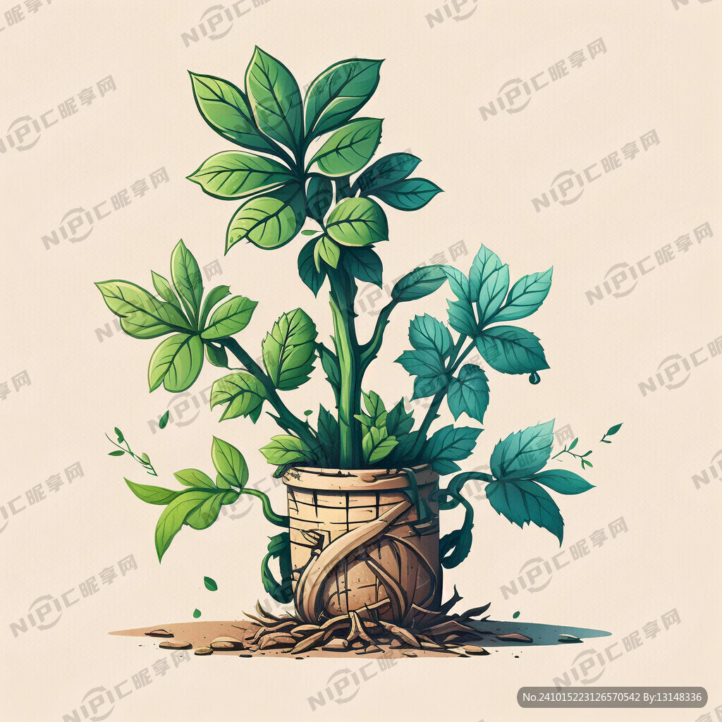 画一些枯萎的植物图片卡通插画