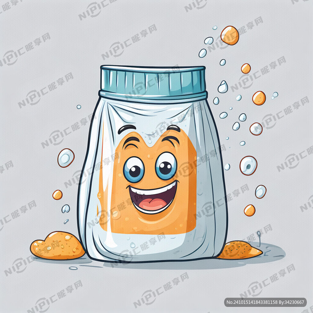 生理盐水加湿巾的卡通矢量图