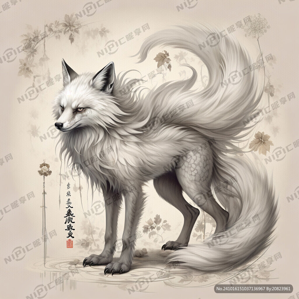 山海经 九尾狐 四足九尾