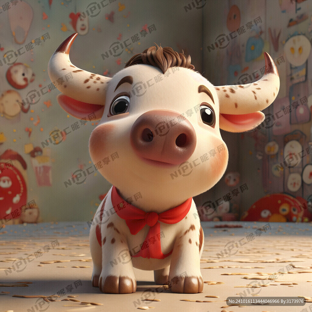 牛卡通 抱抱牛 可爱 俏皮