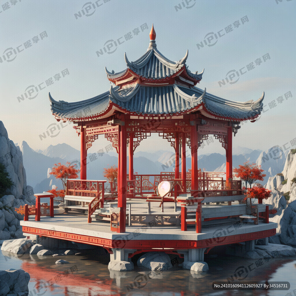 山顶观景台凉亭