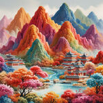 五彩，抽象，艺术，清新