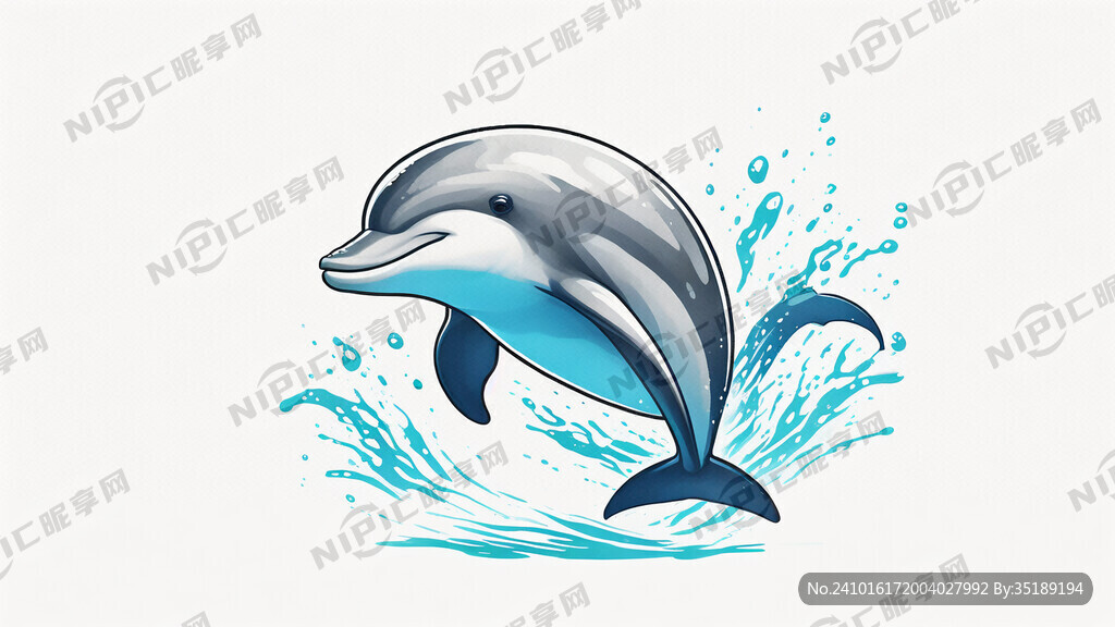 海豚 运动项目 可爱版 简画