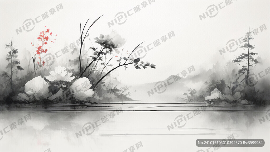 水草 一枝花苞 简约