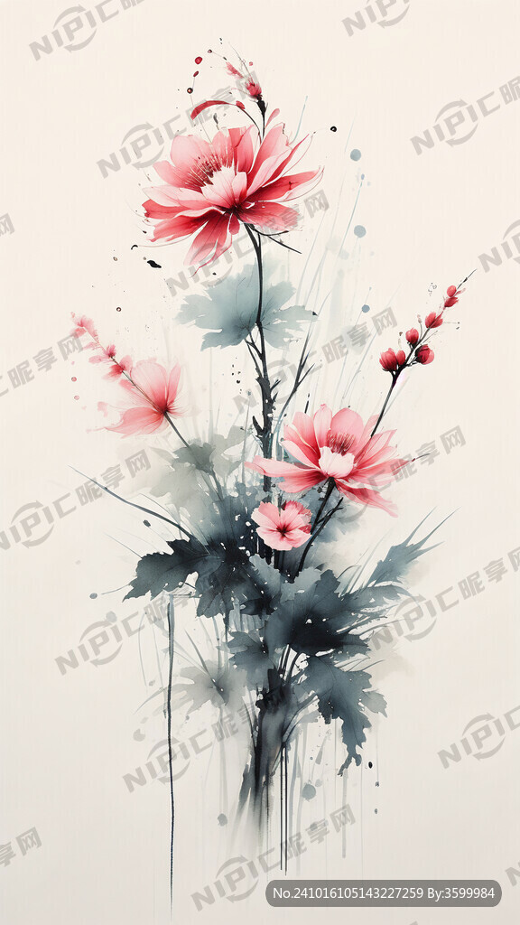 水草 一枝花苞 简约