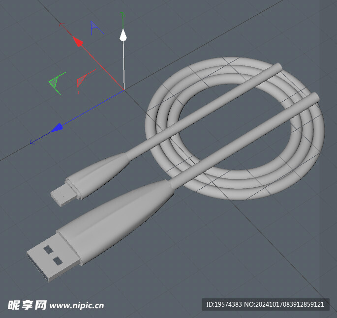 C4D模型 数据线