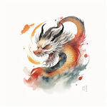 十二生肖，辰龙，喜庆，国潮风，中国风，插画，震撼，色彩艳丽