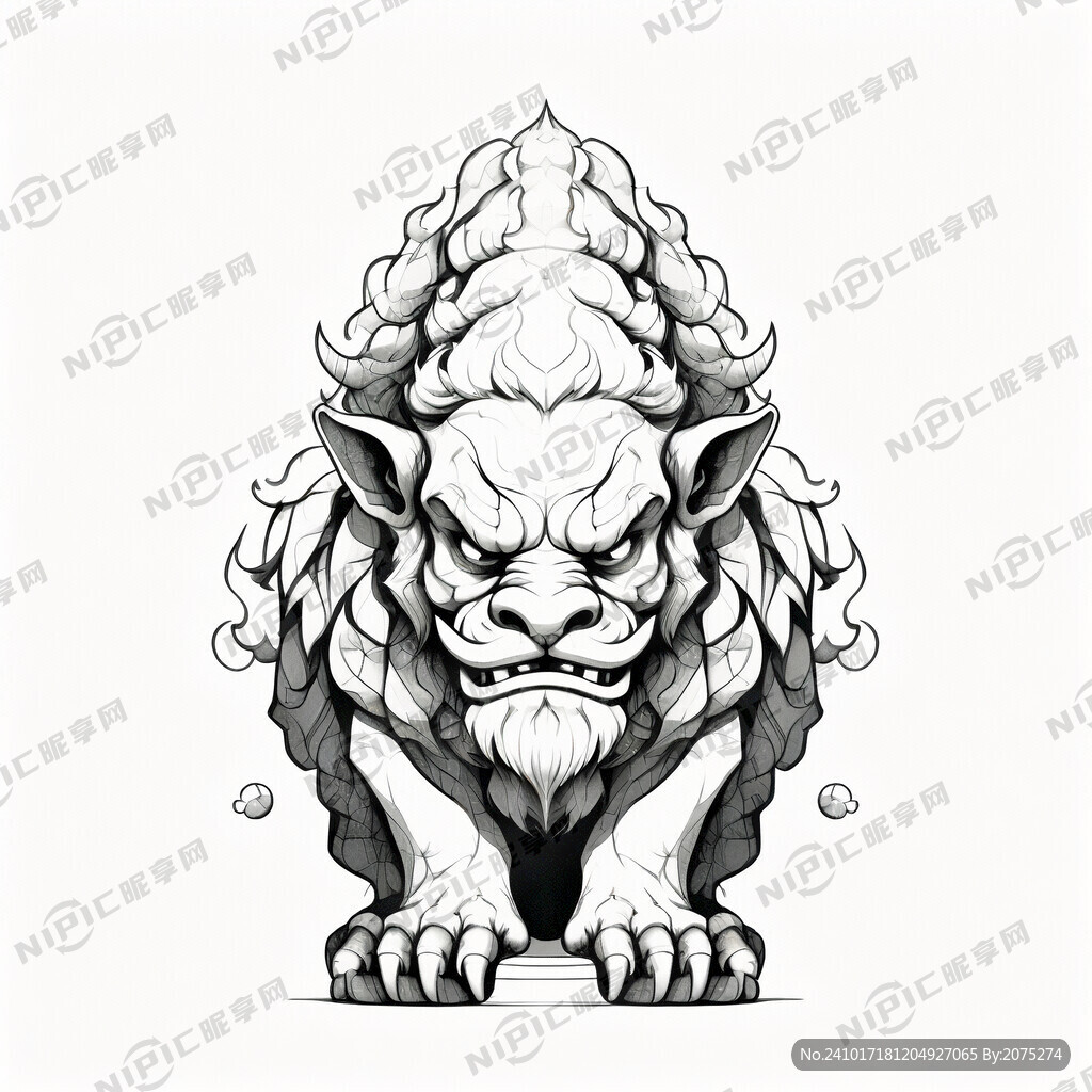 圆明园十二兽兽 线稿