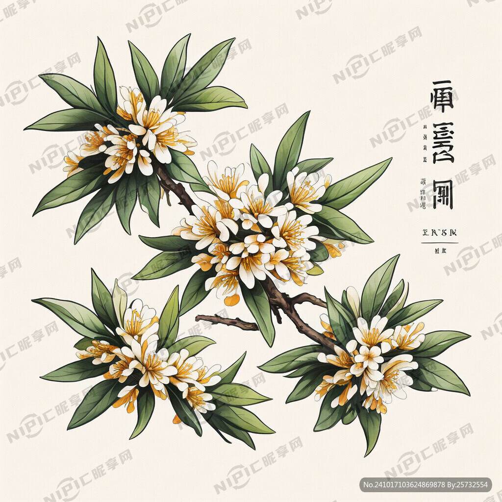 野生桂花 插画风格