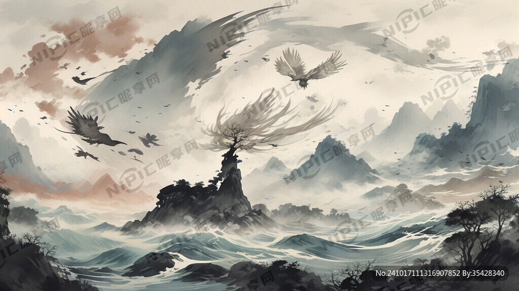 山海经 句芒 国风插画 二次元
