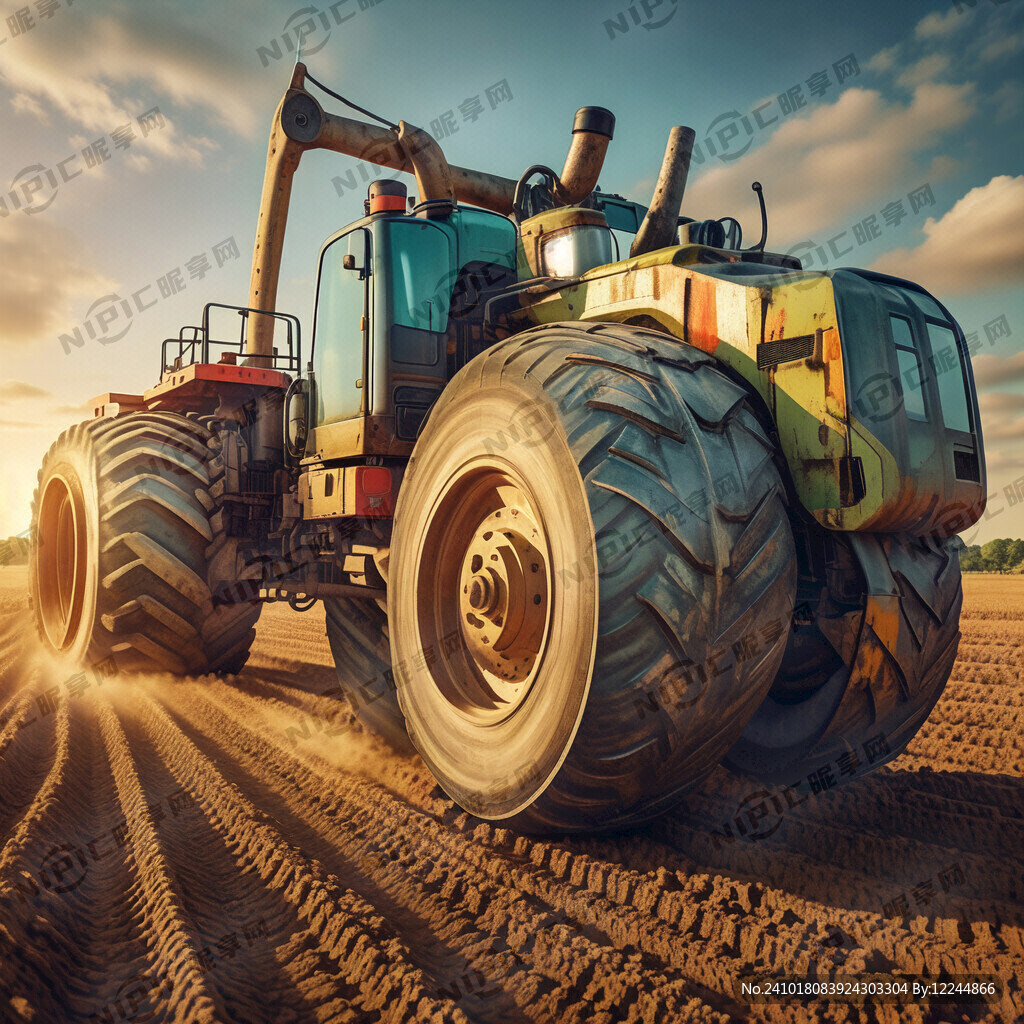 一个大拖拉机拉一个大犁子