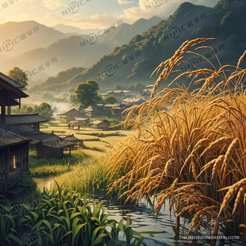 农村 水稻 丰收