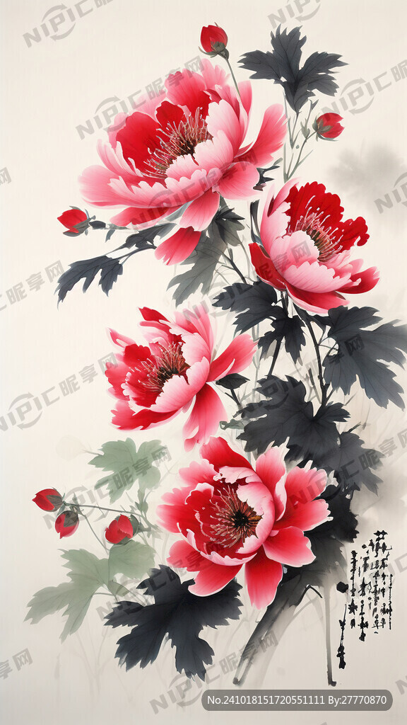 工笔牡丹