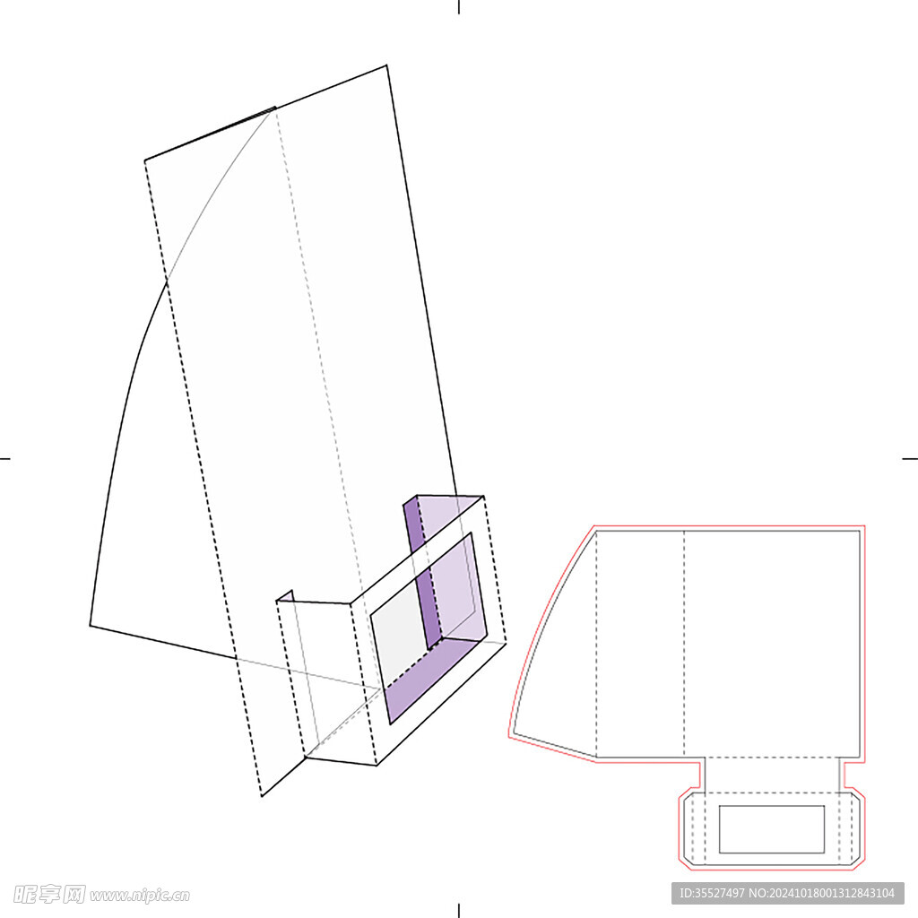 礼盒刀盒子立面展开图