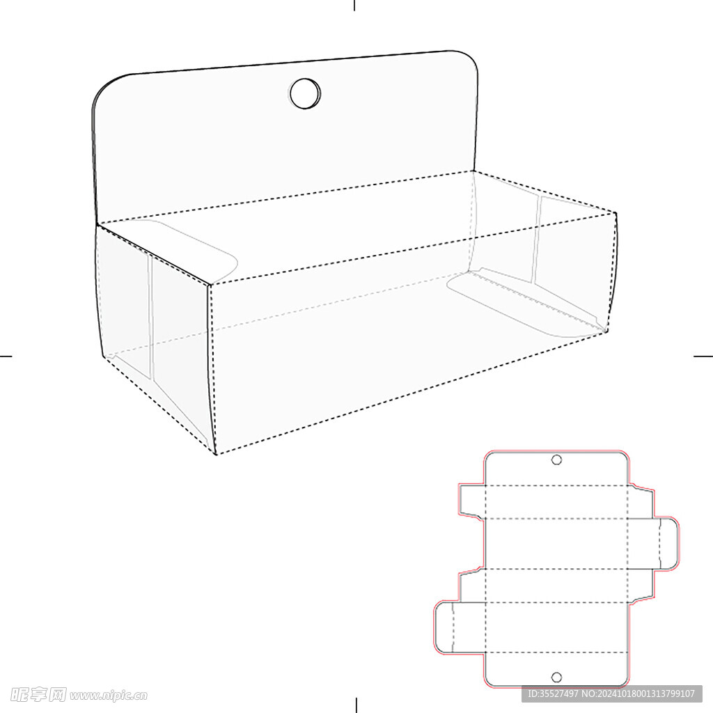 礼盒刀盒子立面展开图