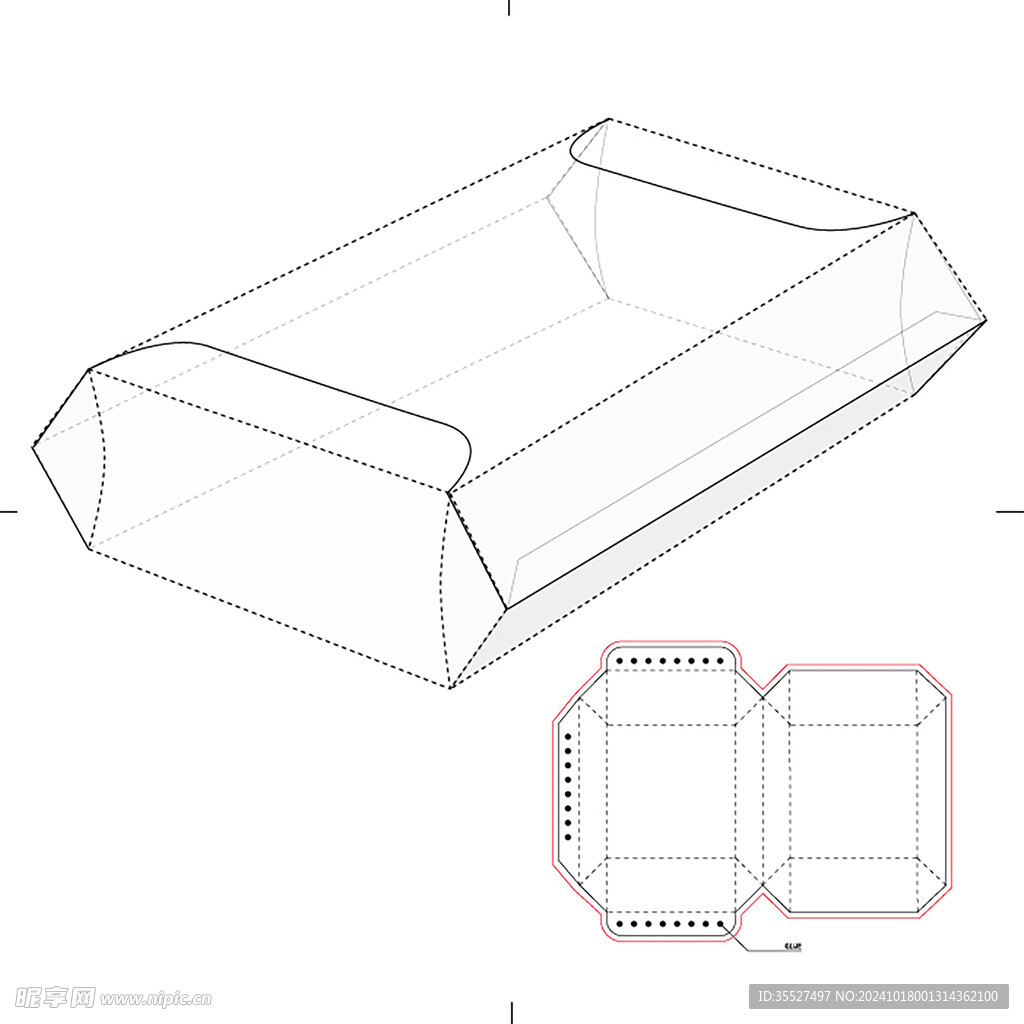 礼盒刀盒子立面展开图