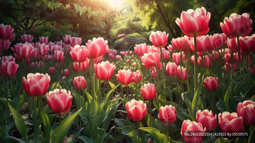 郁金香莫奈花园风格