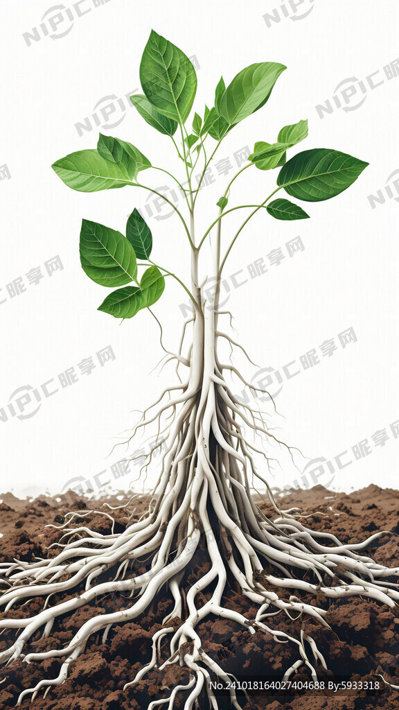 幼苗 土壤里密集暴涨的根  