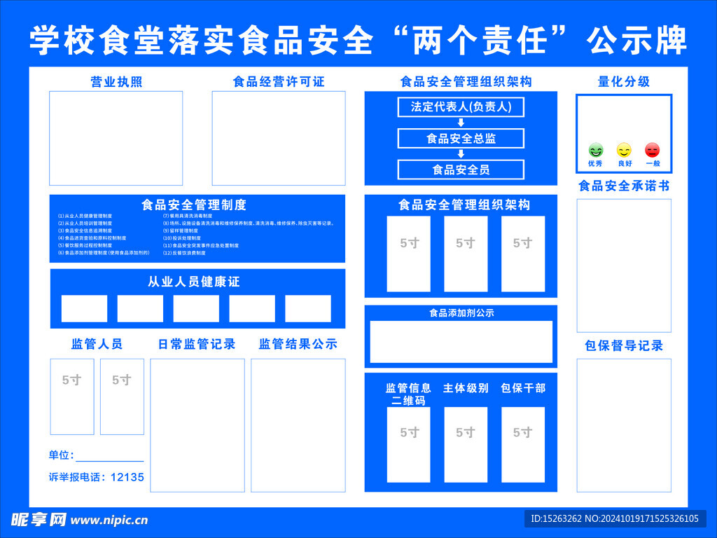 食品安全两个责任公示牌