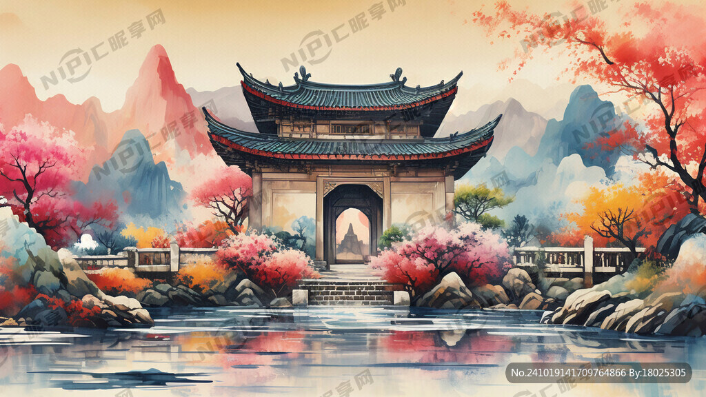 桃花源抽象色彩构成