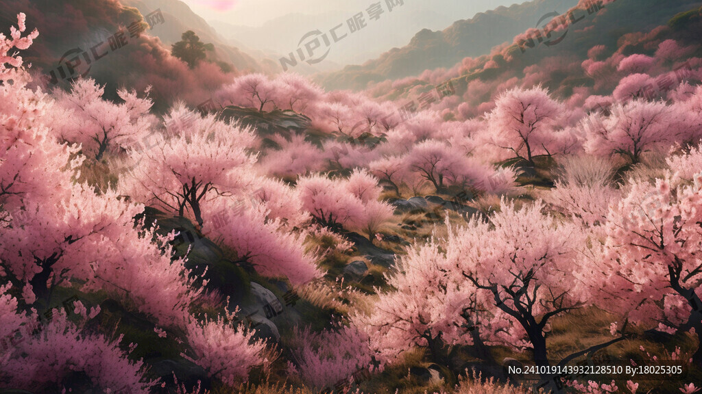 大片桃花林