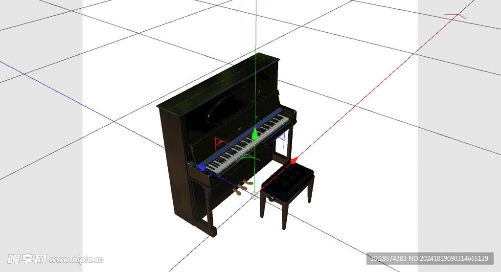 C4D模型 钢琴