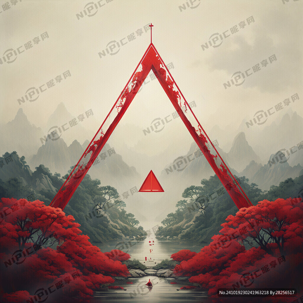 红色空心三角形