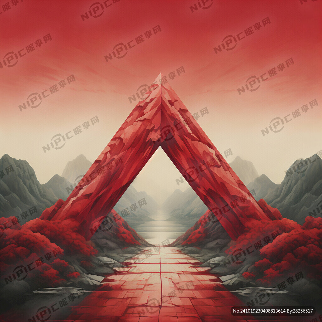 红色空心三角形