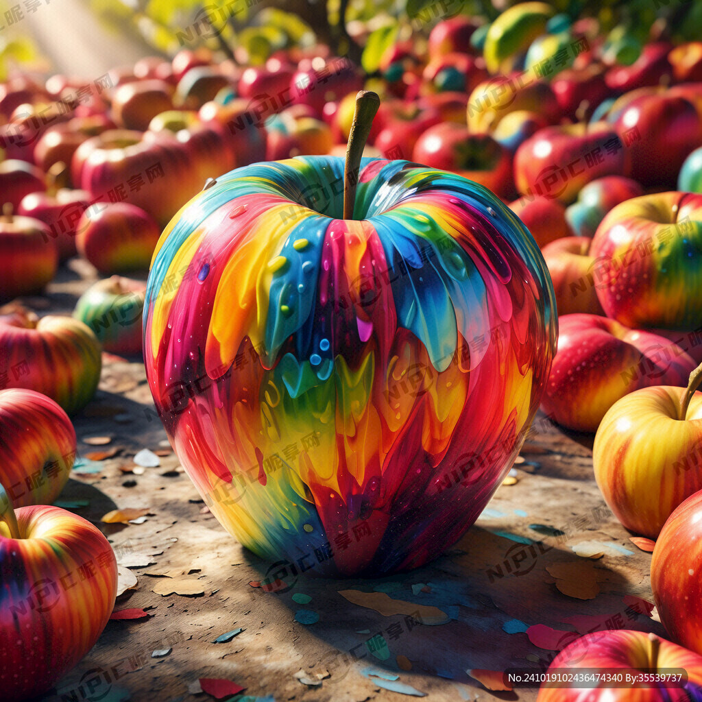 五彩斑斓的苹果