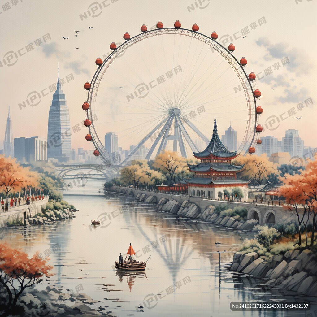 天津 风景 天津之眼 摩天轮