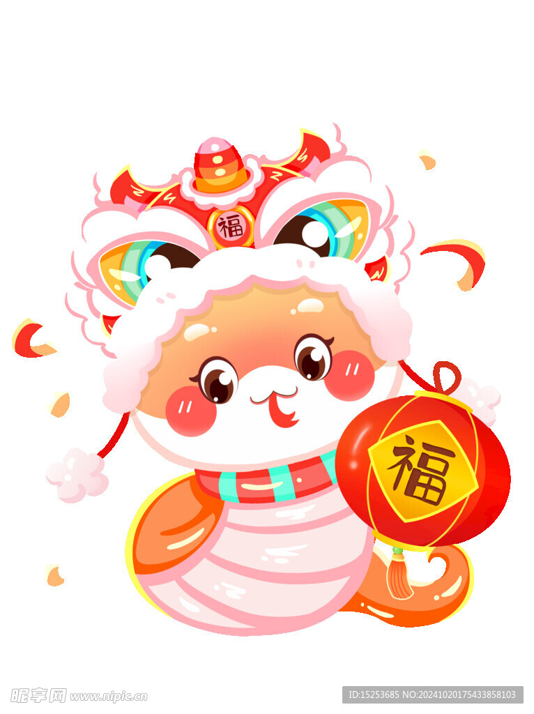 手绘卡通拟人蛇