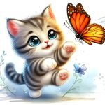 猫咪 蝴蝶