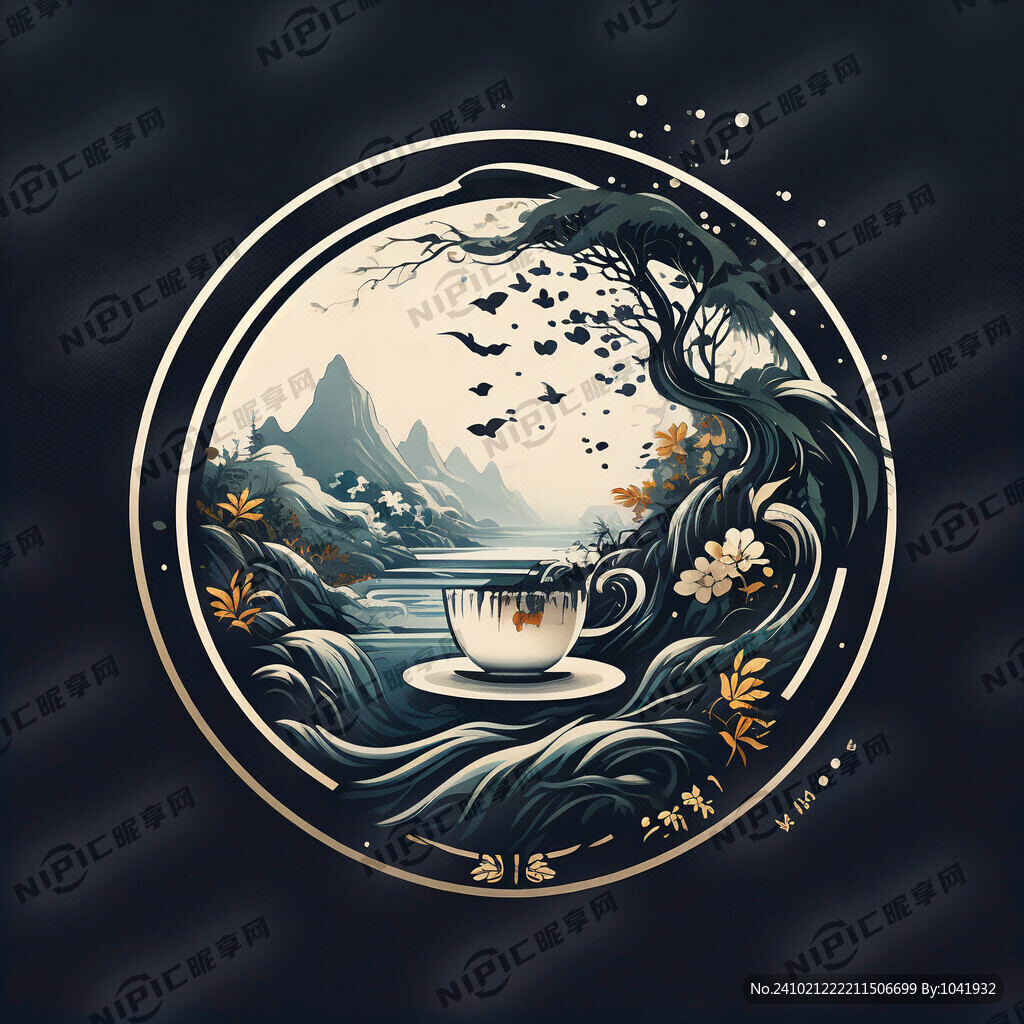 水林涧茶标志设计