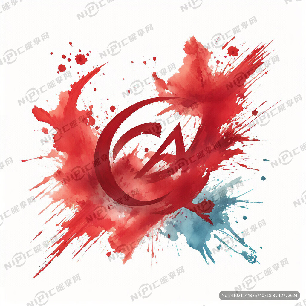 红色斜面立体字  强核报国 