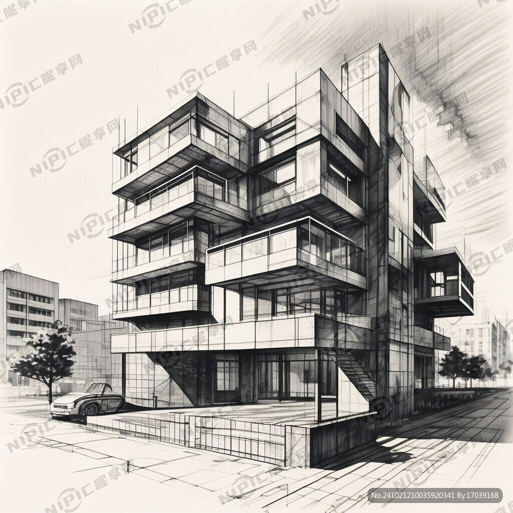 诚泽建筑 表现建筑类 素描