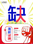 高薪诚聘人才招聘宣传创意海报