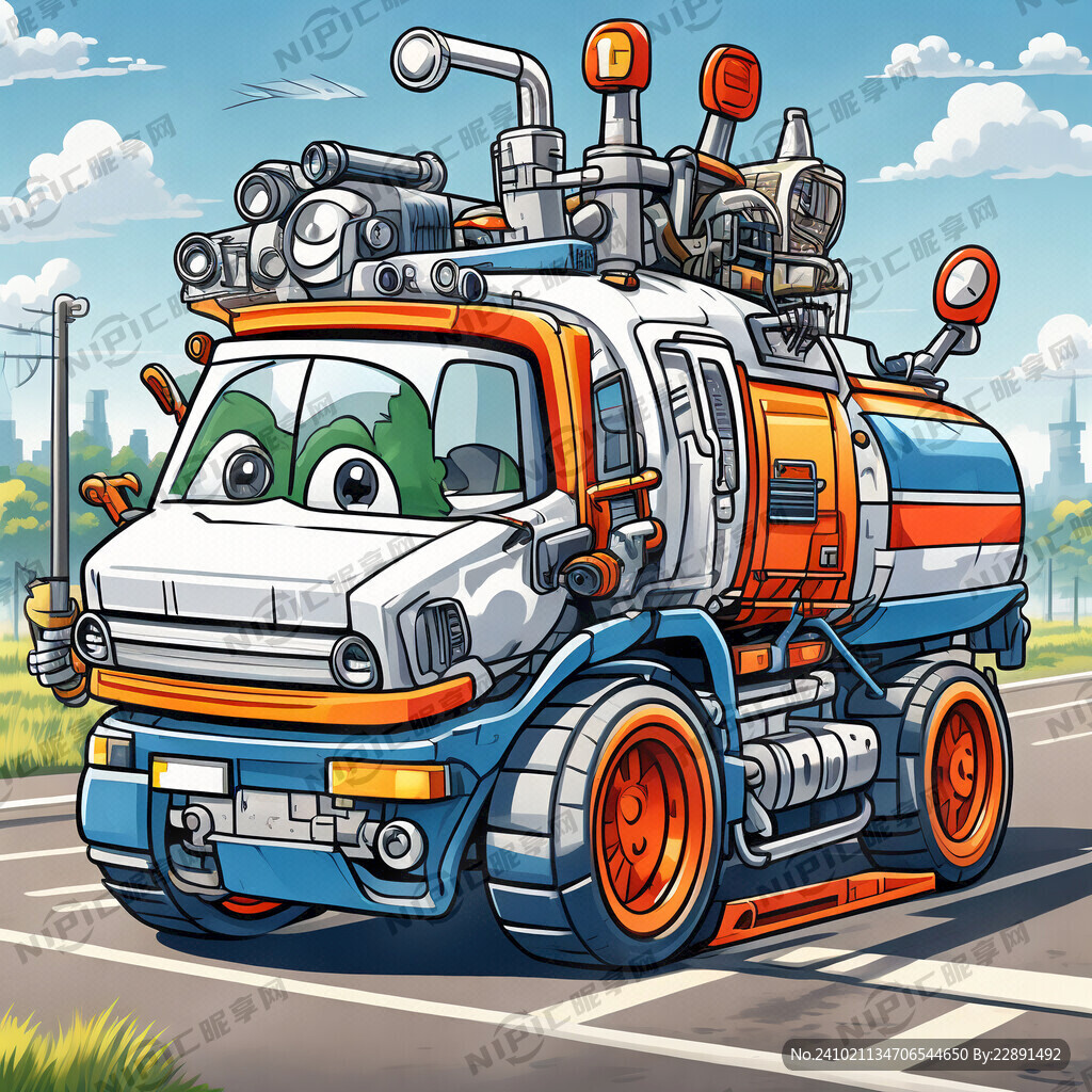 卡通公路养护车