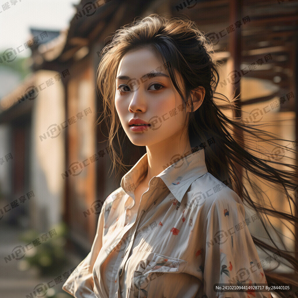 少女 衬衣 旅游 逼真的细节