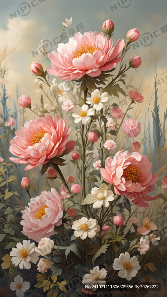 法式花朵 油画 幸福花开