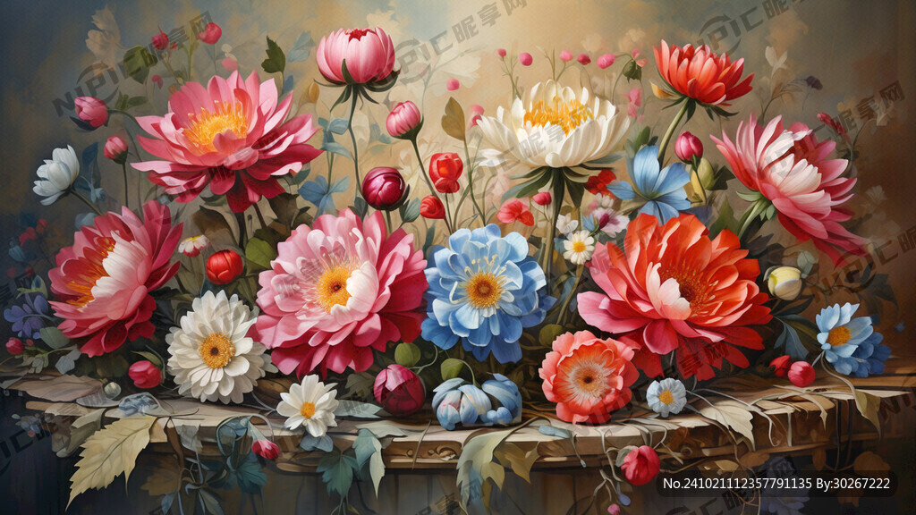 法式花朵 油画 锦绣年华