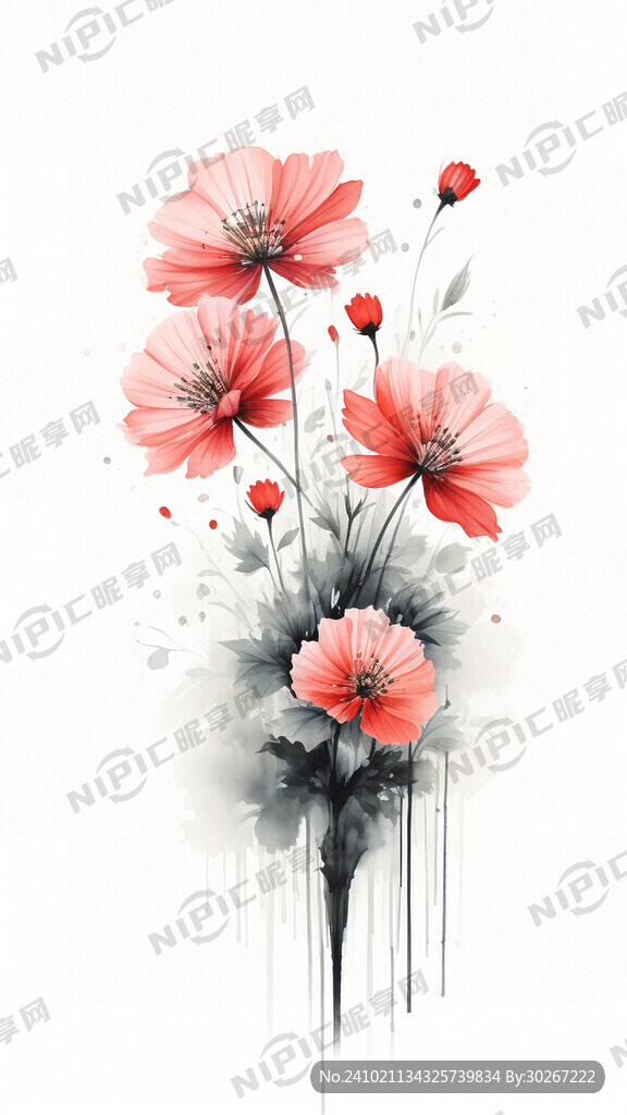 法国油画 鲜艳大花朵