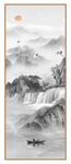 黑白水墨山水画