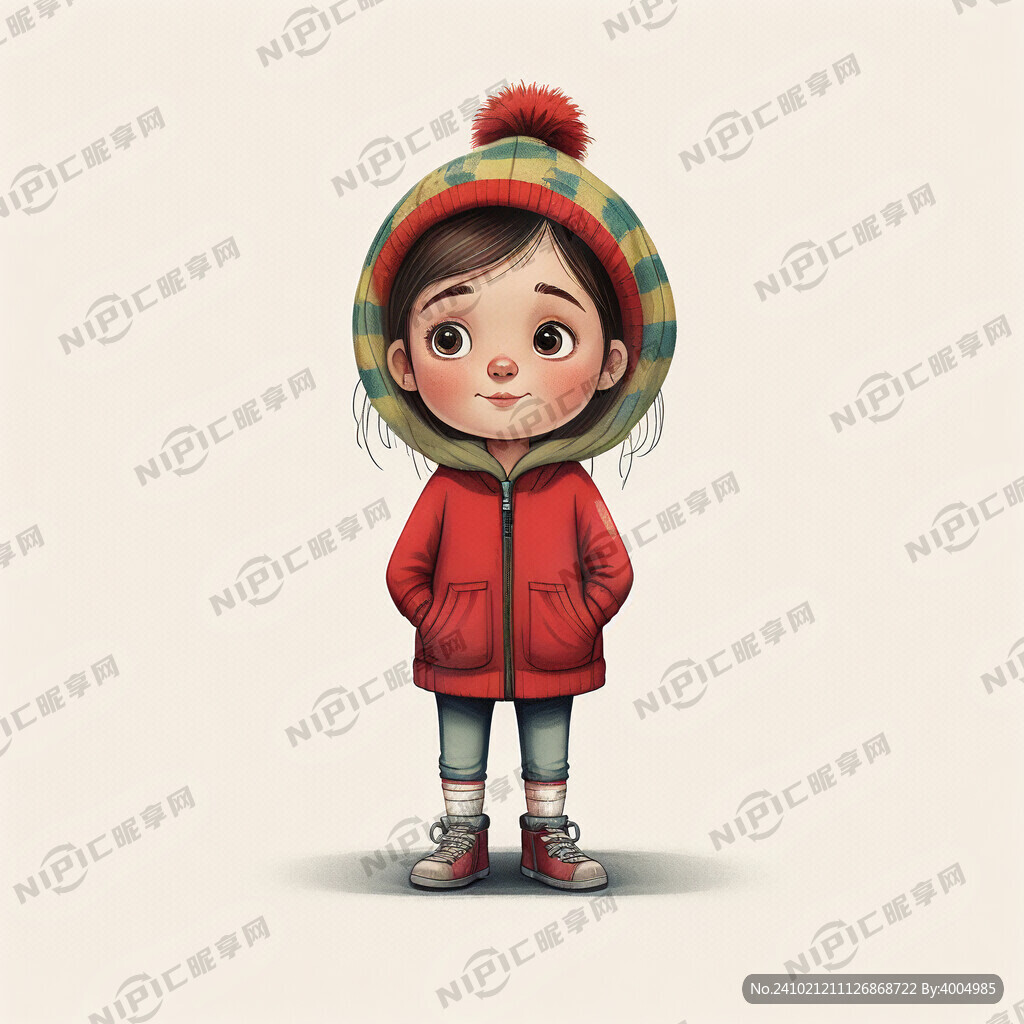 俄罗斯大头小女孩带帽子人物