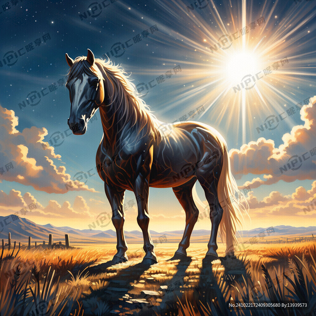 牧马 眺望 亮光