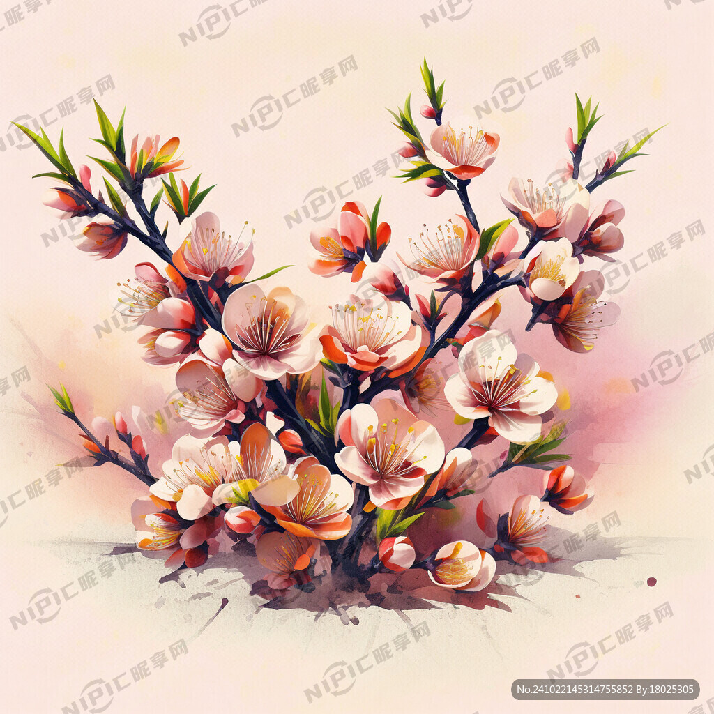 色彩构成桃花