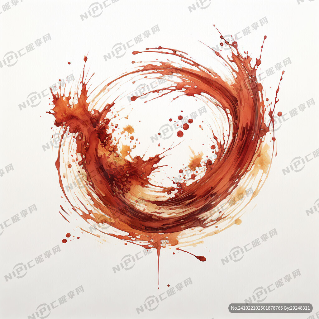 金红色水墨流体