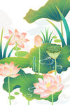免扣荷花素材  
