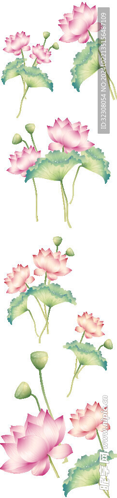 免扣荷花素材  